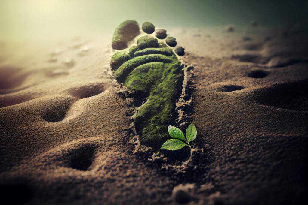 Ökologischer Fußabdruck als Symbol für Umweltbewusstsein und