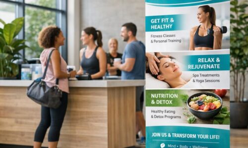 Moderne Werbedisplays für Fitness, Wellness und Lifestyle im Vergleich